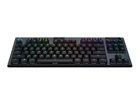 Logitech G915 TKL Tenkeyless LIGHTSPEED Wireless RGB Mechanical Gaming Keyboard - Tastatur - bakgrunnsbelyst - USB, Bluetooth, 2.4 GHz - Nordisk - tastsvitsj: GL Linear - karbon 920-009517