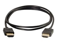 C2G 0.3m Ultra Flexible High Speed HDMI Cable with Low Profile Connectors - HDMI-kabel med Ethernet - HDMI hann til HDMI hann - 30 cm - svart - 4K-støtte 82361