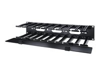 APC Horizontal Cable Manager Single-Sided with Cover - Rackkabelstyringspanel med deksel - svart - 2U - TAA-samsvar - for P/N: SMTL1000RMI2UC, SMX1000C, SMX1500RM2UC, SMX1500RM2UCNC, SMX750C, SMX750CNC AR8606