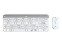 Logitech Slim Wireless Combo MK470 - Tastatur- og mussett - trådløs - 2.4 GHz - Nordisk - elfenbenshvit 920-009201