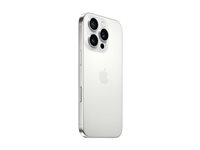 Apple iPhone 16 Pro - 5G smartphone - dobbelt-SIM / Internminne 256 GB - OLED-display - 6.3" - 2622 x 1206 piksler (120 Hz) - 3x bakkamera 48 MP, 48 MP, 12 MP - front camera 12 MP - hvit titan MYNJ3QN/A