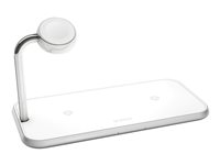 ZENS Dual+Watch Aluminium Wireless Charger - Trådløs ladematte + AC-strømadapter - 20 watt - Apple Fast Charge, FC - hvit - for Apple Watch ZEDC05W/00