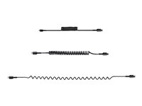 StarTech.com 50cm/20in USB C to Lightning Cable, MFi Certified, Coiled iPhone Charger Cable, Black, Durable and Flexible TPE Jacket Aramid Fiber, Heavy Duty Coil Charging Cable - Rugged USB Lightning Cable - Lightning-kabel - 24 pin USB-C hann til Lightning hann - 50 cm - svart - rullet sammen RUSB2CLT50CMBC