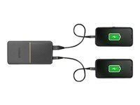 OtterBox - Strømbank - 15000 mAh - 18 watt - 3 A - Apple Fast Charge, Fast Charge, Huawei Fast Charge, PE 2.0+, PD 3.0, QC 3.0, AFC, SFCP, BC 1.2 - 2 utgangskontakter (USB, 24 pin USB-C) - på kabel: USB-C - skumringssvart 78-80691