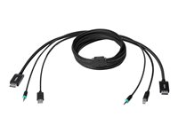 Belkin Secure KVM Combo Cable - Tastatur / video / mus / lydkabel - TAA-samsvar - DisplayPort, USB, minijakk (hann) til DisplayPort, USB-type B, mini-phone stereo 3.5 mm (hann) - 3.04 m - svart F1D9019B10T