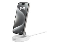 Belkin BoostCharge Pro - Trådløst ladestativ - magnetisk + AC-strømadapter - 15 watt - hvit WIA008VFWH