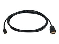 C2G 10ft HDMI to Micro HDMI Cable with Ethernet - 1080p - M/M - HDMI-kabel med Ethernet - 19 pin micro HDMI Type D hann til HDMI hann - 3.05 m - skjermet - svart 50616