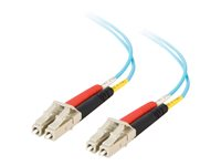 C2G LC-LC 10Gb 50/125 OM3 Duplex Multimode PVC Fiber Optic Cable (LSZH) - Nettverkskabel - LC multimodus (hann) til LC multimodus (hann) - 10 m - fiberoptisk - dupleks - 50 / 125 mikroner - OM3 - halogenfri - akvamarin 85554