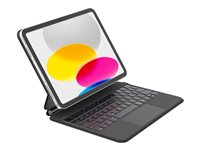 Belkin Connect Pro - Tastatur og folioveske (verneeske) - med magnetstativ - compact - med styrepute - bakbelysning - trådløs - Bluetooth - plastfri emballasje - for Apple 10.9-inch iPad (10. generasjon); iPad (A16) BBZ002AY-V3