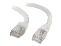 C2G Cat6a Booted Shielded (STP) Network Patch Cable - Koblingskabel - RJ-45 (hann) til RJ-45 (hann) - 1 m - STP - CAT 6a - formstøpt, uten hindringer, flertrådet - hvit 89935