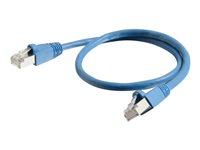 C2G Cat6a Booted Shielded (STP) Network Patch Cable - Koblingskabel - RJ-45 (hann) til RJ-45 (hann) - 5 m - STP - CAT 6a - formstøpt, uten hindringer, flertrådet - blå 89912