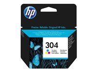 HP 304 - Farge (cyan, magenta, gul) - original - blister - blekkpatron - for AMP 130; Deskjet 26XX, 37XX; ENVY 50XX N9K05AE#301
