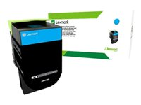 Lexmark - Cyan - original - tonerpatron - for Lexmark CX410de, CX410dte, CX410e, CX510de, CX510dhe, CX510dthe 80C2HCE