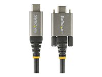 StarTech.com 20" 50cm Side Screw Locking USB C Cable 10Gbps, USB 3.1/3.2 Gen 2 Type-C Cable, 100W (5A) Power Delivery Charging, DP Alt Mode, Dual Screw Lock, USB-C to C Cord, Charge/Sync - Thunderbolt 3 Compatible - USB-kabel - 24 pin USB-C (hann) rett/låsende til 24 pin USB-C (hann) rett - USB 3.2 Gen 2 / DisplayPort 1.4 /Thunderbolt 3 - 50 cm - 4K-støtte - grå, svart USB31CCSLKV50CM