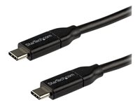 StarTech.com USB C To USB C Cable - 10 ft / 3m - USB-IF Certified - 5A PD - USB 2.0 - USB Type C Charging Cable - USB C Fast Charge Cable (USB2C5C3M) - USB-kabel - 24 pin USB-C (hann) til 24 pin USB-C (hann) - Thunderbolt 3 / USB 2.0 - 5 A - 3 m - svart USB2C5C3M