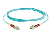 C2G LC-LC 10Gb 50/125 OM3 Duplex Multimode PVC Fiber Optic Cable (LSZH) - Nettverkskabel - LC multimodus (hann) til LC multimodus (hann) - 1 m - fiberoptisk - dupleks - 50 / 125 mikroner - OM3 - halogenfri - akvamarin 85549