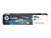 HP 981A - 70 ml - cyan - original - PageWide - blekkpatron - for PageWide Enterprise Color MFP 586; PageWide Managed Color E55650 J3M68A