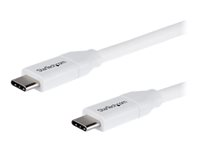 StarTech.com USB C to USB C Cable - 6 ft / 2m - 5A PD - M/M - White - USB 2.0 - USB-IF Certified - USB Type C Cable - USB C Charging Cable (USB2C5C2MW) - USB-kabel - 24 pin USB-C (hann) til 24 pin USB-C (hann) - Thunderbolt 3 / USB 2.0 - 5 A - 2 m - hvit USB2C5C2MW