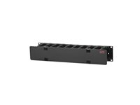 APC Horizontal Cable Manager Single-Sided with Cover - Rack-kabelføringssett - svart - 2U - 19" - TAA-samsvar - for Smart-UPS X 3000VA Short Depth Tower/Rack LCD AR8600A