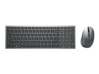 Dell Multi-Device KM7120W - Tastatur- og mussett - trådløs - 2.4 GHz, Bluetooth 5.0 - Pan Nordic - titangrå - for Latitude 3320, 3520, 7320 Detachable; XPS 13 9310, 17 9710 KM7120W-GY-PNN