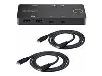 StarTech.com 2-Port USB-C KVM Switch, Single-4K 60Hz HDMI Monitor, Dual-100W Power Delivery Pass-through Ports, Bus Powered, USB Type-C/USB4/Thunderbolt 3/4 Compatible - Small Form Factor (C2-H46-UC2-PD-KVM) - KVM-svitsj - 2 x KVM/lyd/USB - 1 lokalbruker - stasjonær C2-H46-UC2-PD-KVM