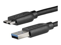 StarTech.com 2m 6ft Slim USB 3.0 A to Micro B Cable M/M - Mobile Charge Sync USB 3.0 Micro B Cable for Smartphones and Tablets (USB3AUB2MS) - USB-kabel - Micro-USB Type B (hann) til USB-type A (hann) - USB 3.0 - 2 m - formstøpt - svart - for P/N: BNDTBUSB3142, HBS304A24A, PEXUS313AC2V, PEXUSB311A1E, PEXUSB314A2V2, S251BMU3FP USB3AUB2MS