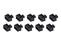 StarTech.com 10 Pack SFP Dust Cover for Open SFP/SFP+ Slot, SFP Plug, Fiber Optic Dust Caps, SFP Port Anti-Dust Cover, Network Switch Port Protector, Durable TPE Material with Pull Tab - SFP Port Dust Covers (SFPCAP10) - Støvdeksel - svart (en pakke 10) SFPCAP10