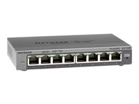 NETGEAR Plus GS108Ev3 - Switch - ikke-styrt - 8 x 10/100/1000 - stasjonær, veggmonterbar GS108E-300PES