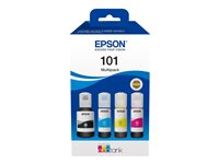 Epson 101 Multipack - 4-pack - svart, gul, cyan, magenta - original - blekkbeholder - for Epson L4260, L4266, L6190, L6260, L6270, L6276, L6290; EcoTank L14150, L4260, L6270, L6290 C13T03V64A