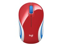 Logitech M187 - Mus - optisk - 3 knapper - trådløs - 2.4 GHz - USB trådløs mottaker - knallrød 910-002732