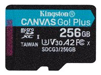 Kingston Canvas Go! Plus - Flashminnekort - 256 GB - A2 / Video Class V30 / UHS-I U3 / Class10 - microSDXC UHS-I SDCG3/256GBSP