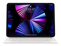 Apple Magic Keyboard - Tastatur og folioveske - med styrepute - bakbelysning - Apple Smart connector - QWERTY - Norsk - hvit - for 10.9-inch iPad Air (4th generation, 5th generation); 11-inch iPad Air (M2, M3); 11-inch iPad Pro (1st generation, 2nd generation, 3rd generation, 4th generation) MJQJ3H/A