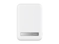 Belkin BoostCharge Pro - Trådløs nødlader - magnetisk med Qi2 - 10000 mAh - 15 watt - Fast Charge, PD - 2 utgangskontakter (magnetisk, 24 pin USB-C) - på kabel: USB-C - hvit - for Apple iPhone 12, 13, 15; Google Pixel 6, 7; Samsung Galaxy S22+, S23, S23+ BPD008BTWH