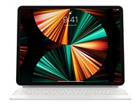 Apple Magic Keyboard - Tastatur og folioveske - med styrepute - bakbelysning - Apple Smart connector - QWERTY - Norsk - hvit - for 12.9-inch iPad Pro (3rd generation, 4th generation, 5th generation, 6th generation); 13-inch iPad Air (M2, M3) MJQL3H/A