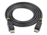 StarTech.com 0.5m Short DisplayPort 1.2 Cable with Latches DisplayPort 4k - DisplayPort-kabel - DisplayPort (hann) til DisplayPort (hann) - 50 cm - låst - svart DISPL50CM