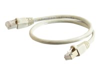 C2G Cat6a Booted Shielded (STP) Network Patch Cable - Koblingskabel - RJ-45 (hann) til RJ-45 (hann) - 5 m - STP - CAT 6a - formstøpt, uten hindringer, flertrådet - grå 89905