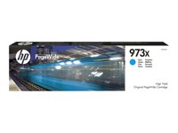 HP 973X - Høy ytelse - cyan - original - PageWide - blekkpatron - for PageWide Managed P55250; PageWide Pro 452, 477, 552, 577, MFP 477 F6T81AE