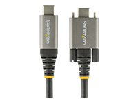 StarTech.com 3ft 1m Side Screw Locking USB C Cable 10Gbps, USB 3.1/3.2 Gen 2 Type-C Cable, 100W (5A) Power Delivery Charging, DP Alt Mode, Dual Screw Lock, USB-C to C Cord, Charge/Sync - Thunderbolt 3 Compatible - USB-kabel - 24 pin USB-C (hann) rett/låsende til 24 pin USB-C (hann) rett - USB 3.2 Gen 2 / DisplayPort 1.4 /Thunderbolt 3 - 1 m - 4K-støtte - grå, svart USB31CCSLKV1M