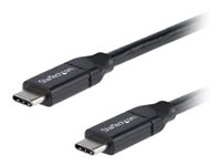 StarTech.com USB C To USB C Cable - 3 ft / 1m - USB-IF Certified - 5A PD - USB 2.0 - USB Type C Charging Cable - USB C Fast Charge Cable (USB2C5C1M) - USB-kabel - 24 pin USB-C (hann) til 24 pin USB-C (hann) - Thunderbolt 3 / USB 2.0 - 5 A - 1 m - svart USB2C5C1M