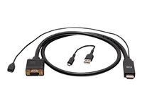 C2G 10ft (3m) HDMI to VGA Active Video Adapter Cable - 1080p - Video adapter - HDMI, Micro-USB type B (kun strøm) til HD-15 (VGA) hann - 3 m - svart - 1080p støtte 60 Hz, aktiv C2G41473