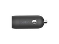 Belkin BoostCharge - Bilstrømadapter - 20 watt - Fast Charge, PD (24 pin USB-C) - svart CCA003BTBK