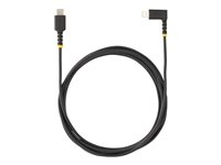 StarTech.com 6ft (2m) Durable USB-C to Lightning Cable - Right-Angled Heavy Duty Aramid Fiber USB Type-C to Lightning Charging/Sync Cord - Apple MFi Certified - Rugged iPhone Lightning Cable - Lightning-kabel - 24 pin USB-C hann til Lightning hann - 2 m - svart RUSB2CLTMM2MR