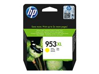 HP 953XL - 18 ml - Høy ytelse - gul - original - hengeboks - blekkpatron - for Officejet Pro 77XX, 82XX, 87XX F6U18AE#301
