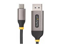 StarTech.com 10ft (3m) USB-C to DisplayPort Adapter Cable, 8K 60Hz - Adapterkabel - 24 pin USB-C (hann) til DisplayPort (hann) låst - USB4 / Thunderbolt 3 / Thunderbolt 4 / DisplayPort 1.4 - 3 m - 8K 60Hz støtte, 4K 144Hz støtte - grå, svart 142-USBC-DP-8K-10F
