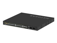 NETGEAR AV Line M4250-26G4F-PoE++ - Switch - L3 - Styrt - 24 x 10/100/1000 (PoE++) + 2 x 10/100/1000 + 4 x 1000Base-X SFP - side til side-luftflyt - rackmonterbar - PoE++ (1440 W) GSM4230UP-100EUS