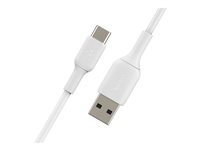 Belkin BOOST CHARGE - USB-kabel - 24 pin USB-C (hann) til USB (hann) - 15 cm - hvit CAB001BT0MWH