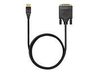 Kensington DisplayPort 1.1 (M) to DVI-D (M) Passive Cable, 6ft - Adapterkabel - DisplayPort (hann) til DVI-D (hann) - DisplayPort 1.1 - 1.83 m - passiv, tommelskruer, 1080p-støtte - svart K33023WW