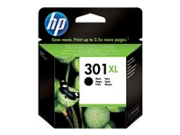 HP 301XL - 8 ml - Høy ytelse - svart - original - blekkpatron - for HP DeskJet 1000, 1010, 1050 AiO, 1050A AiO, 1510 AiO, 2000, 2050 AiO, 2050A AiO, 2510 AiO, 2540 AiO, 3000, 3050 AiO, 3050A eAiO, 3510 eAiO series, HP ENVY 4500 eAiO, 5530 eAiO series, HP OfficeJet 2620 AiO, 4630 eAiO series CH563EE#BA3