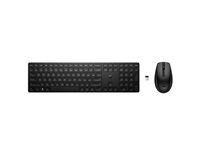 HP 655 - Tastatur- og mussett - trådløs - 2.4 GHz - Storbritannia - svart - for HP 470 G9; Chromebook x360; Elite Mini Conference G9; ProBook 635 4R009AA#ABU