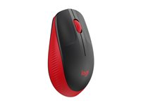 Logitech M190 - Mus - optisk - 3 knapper - trådløs - USB trådløs mottaker - rød 910-005908